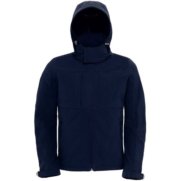 B&C MensSoftshell Breathable Waterproof Windproof Jacket Fleece Lining / Nav